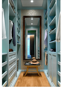 Параллельная гардеробная комната с большим зеркалом Грозный